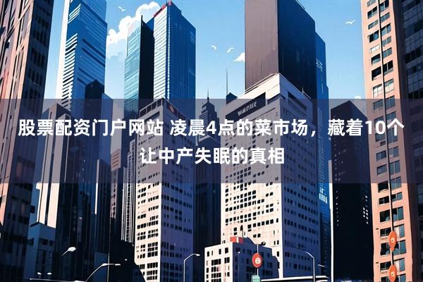 股票配资门户网站 凌晨4点的菜市场，藏着10个让中产失眠的真相